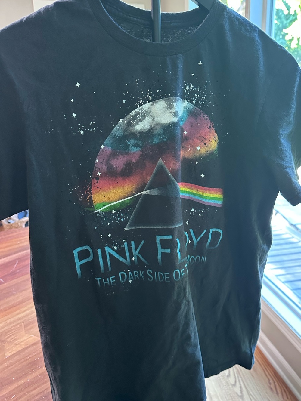Pink Floyd Dark Side Of The Moon T Shirt Medium Black Liquid Blue Licensed Band